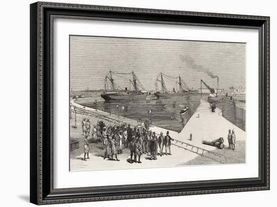 Visit of Viceroy of India to the Sassoon Dock at Bombay, from 'The Illustrated London News'-English School-Framed Giclee Print