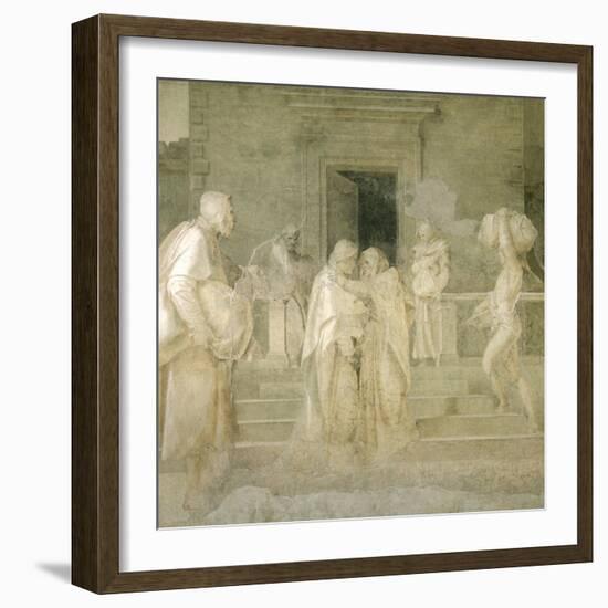 Visit of Virgin to Elizabeth, Detail from Stories of Virgin-Andrea del Sarto-Framed Giclee Print