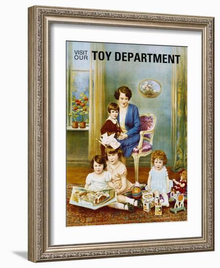 Visit Our Toy Department Poster-null-Framed Giclee Print