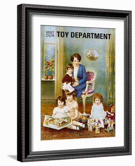 Visit Our Toy Department Poster-null-Framed Giclee Print