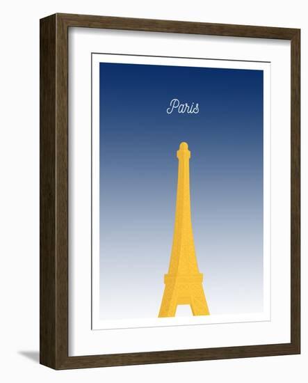 Visit Paris - At Night (minimalist)-The Saturday Evening Post-Framed Giclee Print