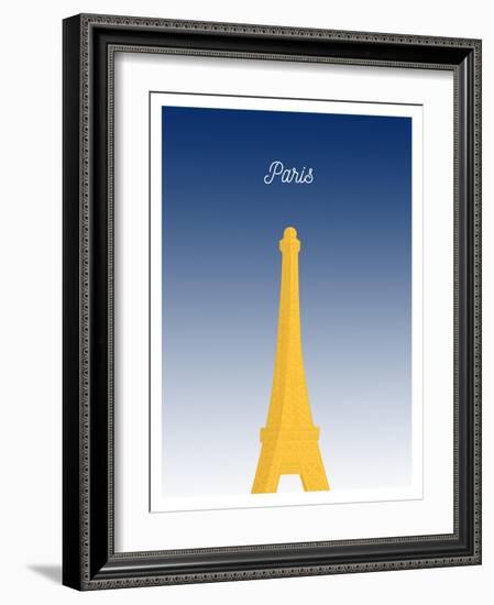 Visit Paris - At Night (minimalist)-The Saturday Evening Post-Framed Giclee Print