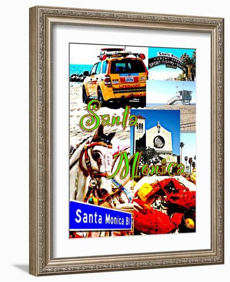 Visit Santa Monica 3-Victoria Hues-Framed Giclee Print