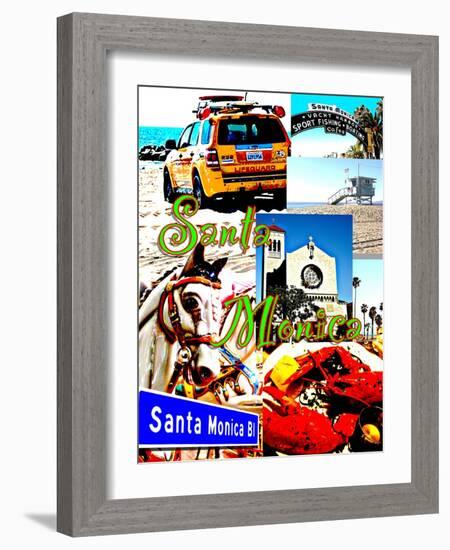 Visit Santa Monica 3-Victoria Hues-Framed Giclee Print