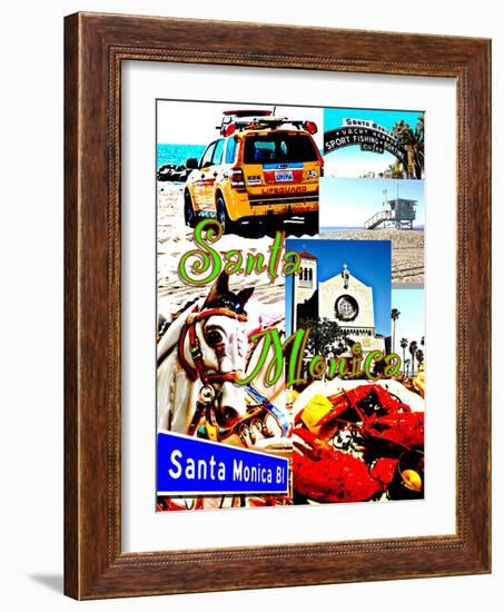 Visit Santa Monica 3-Victoria Hues-Framed Giclee Print