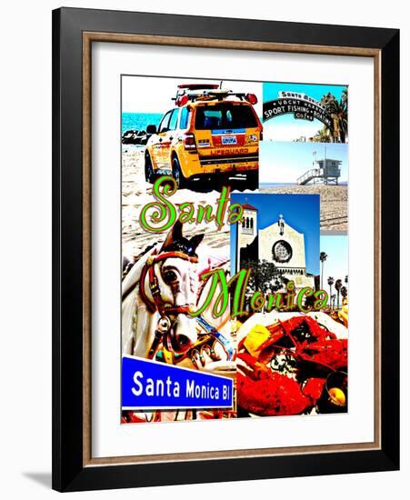 Visit Santa Monica 3-Victoria Hues-Framed Giclee Print