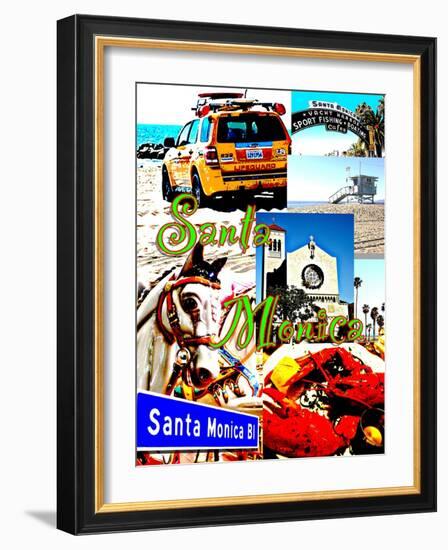 Visit Santa Monica 3-Victoria Hues-Framed Giclee Print