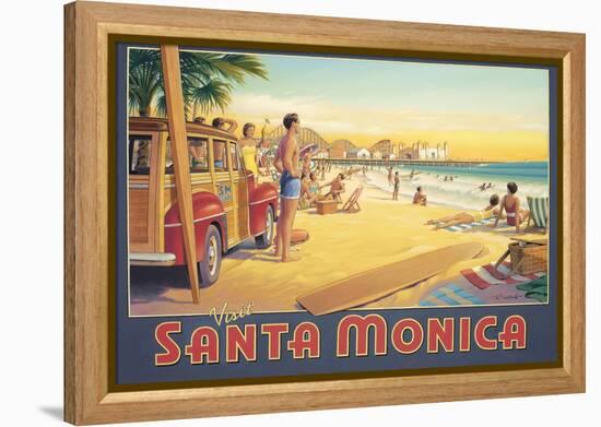 Visit Santa Monica-Kerne Erickson-Framed Stretched Canvas