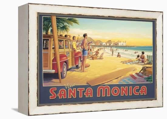 Visit Santa Monica-Kerne Erickson-Framed Stretched Canvas