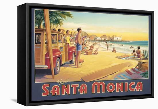 Visit Santa Monica-Kerne Erickson-Framed Stretched Canvas