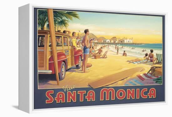 Visit Santa Monica-Kerne Erickson-Framed Stretched Canvas