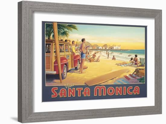 Visit Santa Monica-Kerne Erickson-Framed Art Print