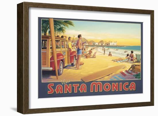 Visit Santa Monica-Kerne Erickson-Framed Art Print