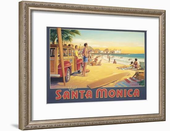 Visit Santa Monica-Kerne Erickson-Framed Art Print