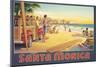 Visit Santa Monica-Kerne Erickson-Mounted Art Print