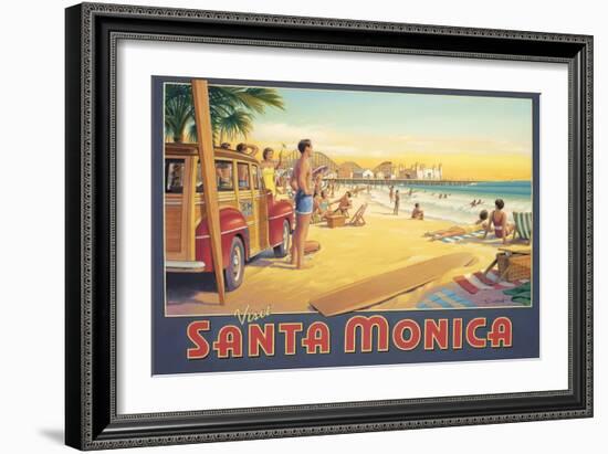 Visit Santa Monica-Kerne Erickson-Framed Art Print