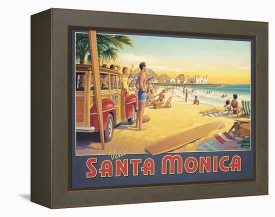 Visit Santa Monica-Kerne Erickson-Framed Stretched Canvas