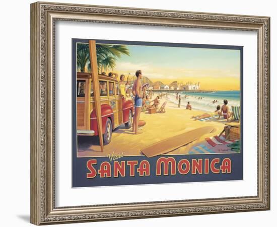 Visit Santa Monica-Kerne Erickson-Framed Art Print