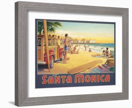 Visit Santa Monica-Kerne Erickson-Framed Art Print