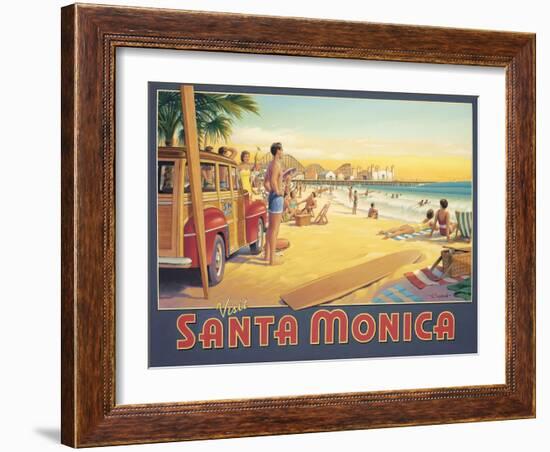 Visit Santa Monica-Kerne Erickson-Framed Art Print