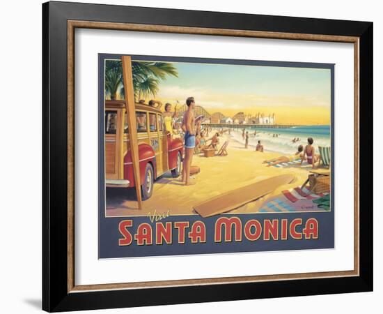 Visit Santa Monica-Kerne Erickson-Framed Art Print