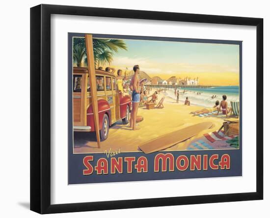 Visit Santa Monica-Kerne Erickson-Framed Art Print