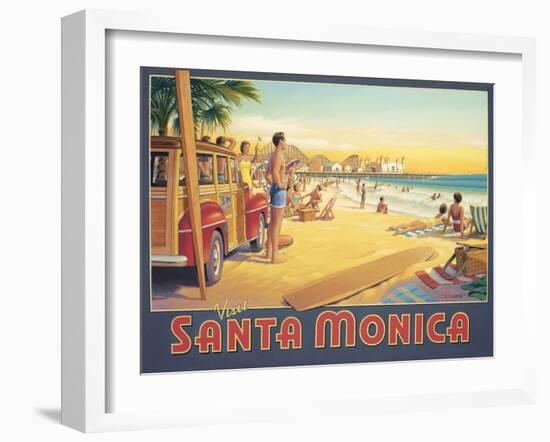 Visit Santa Monica-Kerne Erickson-Framed Art Print