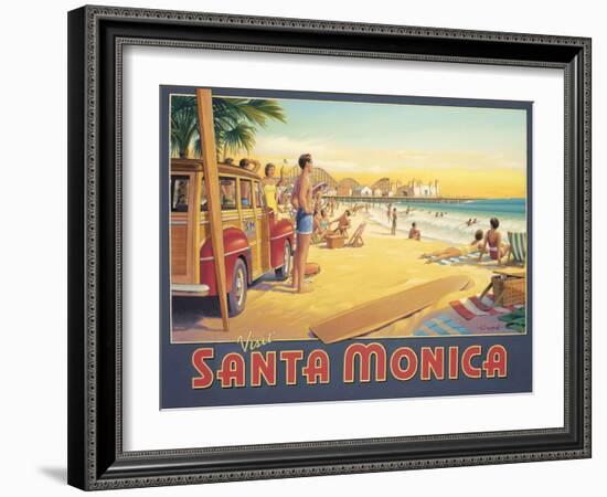 Visit Santa Monica-Kerne Erickson-Framed Art Print