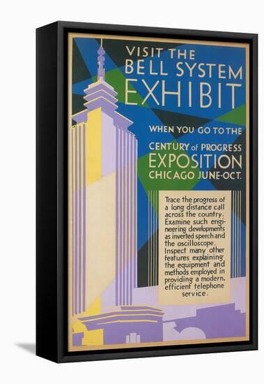 Visit the Bell System Exhibit Poster, Chicago World's Fair, 1935-null-Framed Premier Image Canvas