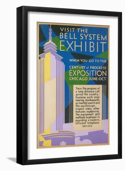 Visit the Bell System Exhibit Poster, Chicago World's Fair, 1935-null-Framed Giclee Print