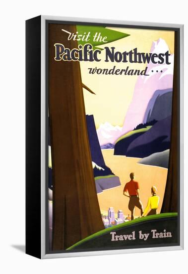 "Visit the Pacific Northwest wonderland," Vintage Travel Poster-Piddix-Framed Stretched Canvas