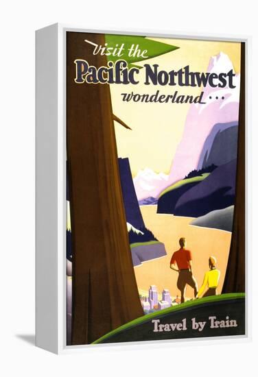 "Visit the Pacific Northwest wonderland," Vintage Travel Poster-Piddix-Framed Stretched Canvas