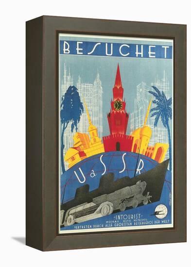 Visit the Ussr Travel Poster-null-Framed Stretched Canvas