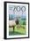 Visit the Zoo, Elk and Herd-Lantern Press-Framed Premium Giclee Print