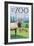 Visit the Zoo, Elk and Herd-Lantern Press-Framed Premium Giclee Print