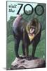 Visit the Zoo, Mandrill Scene-Lantern Press-Mounted Art Print