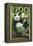 Visit the Zoo, Panda Bear Scene-Lantern Press-Framed Stretched Canvas