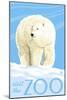 Visit the Zoo, Polar Bear Solo-Lantern Press-Mounted Art Print