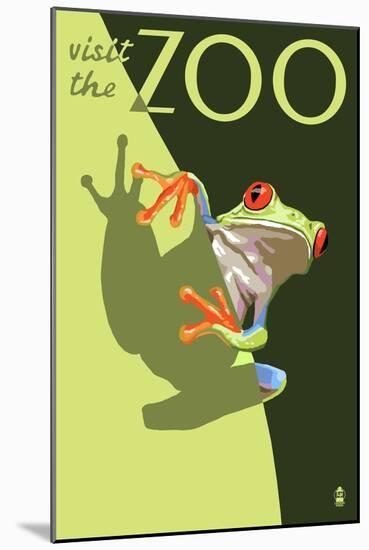 Visit the Zoo, Tree Frog Scene-Lantern Press-Mounted Art Print
