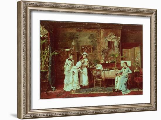 Visit to a New Mother, 1879-Mihaly Munkacsy-Framed Giclee Print