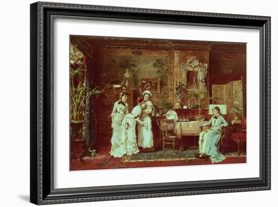 Visit to a New Mother, 1879-Mihaly Munkacsy-Framed Giclee Print