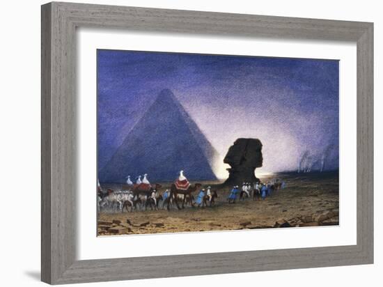 Visit to Sphinx in Giza, from Empress Eugenie of France's Journey in Egypt-Charles Theodore Frere-Framed Giclee Print