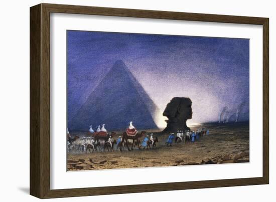 Visit to Sphinx in Giza, from Empress Eugenie of France's Journey in Egypt-Charles Theodore Frere-Framed Giclee Print