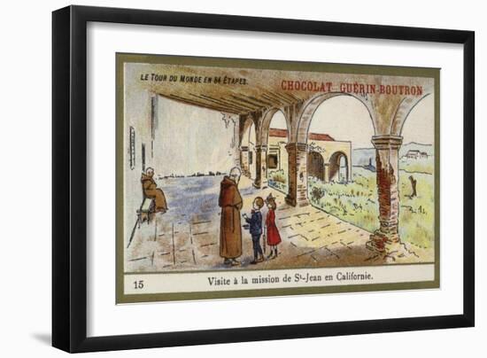 Visit to the Mission of San Juan, California-null-Framed Giclee Print