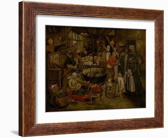 Visit to the Peasants, First Third of 17th C-Pieter Brueghel the Younger-Framed Giclee Print