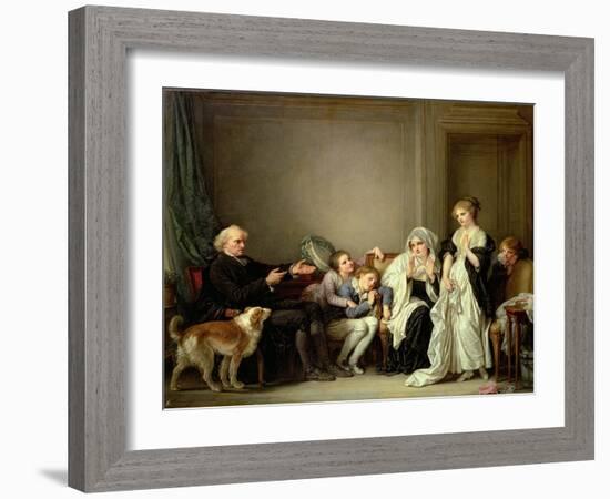Visit to the Priest-Jean-Baptiste Greuze-Framed Giclee Print