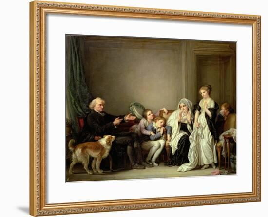 Visit to the Priest-Jean-Baptiste Greuze-Framed Giclee Print