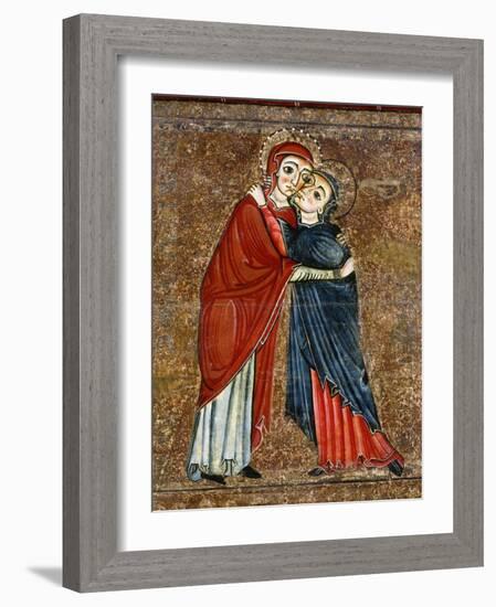 Visitation, Altarpiece of Santa Maria de Lluca, c.1225-50-Master of Lluça-Framed Photographic Print