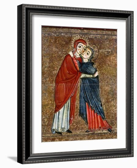 Visitation, Altarpiece of Santa Maria de Lluca, c.1225-50-Master of Lluça-Framed Photographic Print