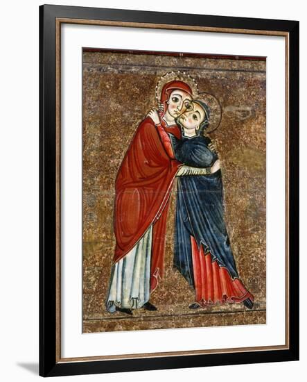 Visitation, Altarpiece of Santa Maria de Lluca, c.1225-50-Master of Lluça-Framed Photographic Print